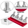 GMURA Bus Bar Terminal Block 12-48V 600A Max, 4 M10 Studs (3/8") High Current Copper Busbar Terminal Block with Waterproof Cover, Marine Heavy Duty Bus Bar Power Distribution Block, Red view 4