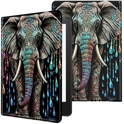 CGFGHHUY for Kindle Paperwhite Case 6 inch 10th Generation 2018 Lightweight Protective PU Leather Smart Stand Cover with Auto Wake Sleep Case for Kindle Paperwhite E-Reader - Elephant
