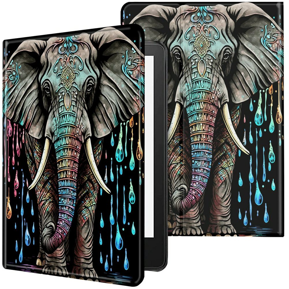 CGFGHHUY for Kindle Paperwhite Case 6 inch 10th Generation 2018 Lightweight Protective PU Leather Smart Stand Cover with Auto Wake Sleep Case for Kindle Paperwhite E-Reader - Elephant