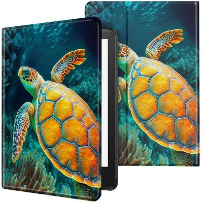 CGFGHHUY for Kindle Paperwhite Case 6 inch 10th Generation 2018 Lightweight Protective PU Leather Smart Stand Cover with Auto Wake Sleep Case for Kindle Paperwhite E-Reader - Cute Baby Turtle