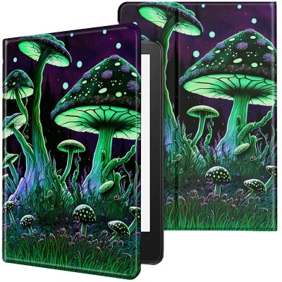 CGFGHHUY for Kindle Paperwhite Case 6 inch 10th Generation 2018 Lightweight Protective PU Leather Smart Stand Cover with Auto Wake Sleep Case for Kindle Paperwhite E-Reader - Green Mushroom