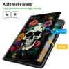 CGFGHHUY Case for 6.8 inch Kindle Paperwhite 11th Generation 2021/Kindle Paperwhite Signature Edition Lightweight Protective PU Leather Smart Stand Cover with Auto Wake Sleep - Floral Flower Skull view 3