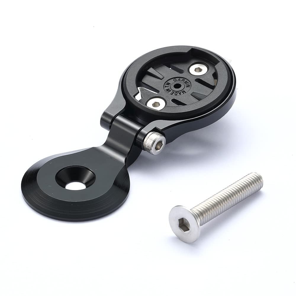 Cestbon Out Front Bike Stem Mount for Garmin Edge Wahoo Elemnt Bryton Rider Stages Dash Hammerhead Karoo Road Mountian Adjustable Handlebar Mount (Black)