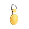 LQU Genuine Leather Keychain Holder Compatible with Airtag, Secure Air Tag Keychain Holder Case Cover Key Chain Ring Accessories for Air Tag - Yellow V2.0 view 3