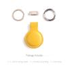 LQU Genuine Leather Keychain Holder Compatible with Airtag, Secure Air Tag Keychain Holder Case Cover Key Chain Ring Accessories for Air Tag - Yellow V2.0 view 4
