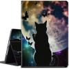 CGFGHHUY for iPad 9th/8th/7th Generation Case, 10.2 Case 2021/2020/2019 Lightweight Protective Smart Stand Cover with Auto Wake Sleep - Cute Cat and Butterfly Moon view 1
