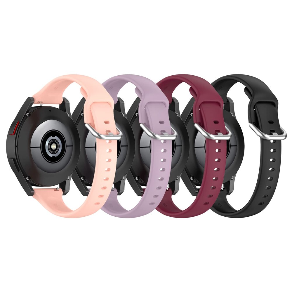 4Pack Bands Compatible with Garmin vivomove Trend/Venu 2 Plus, Silicone Colorful Wristband Strap Replacement Bracelet for Garmin vivomove Trend Smart Watch (4 Colors A)