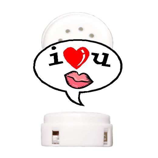 Kiss & I Love You Sound Module Recorder Device for Stuffed Plush Animal - Pre-Recorded Kiss & I Love You Sound Fits to Any Size Toy