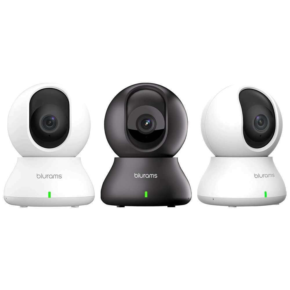blurams Cameras for Home Security 3Pcs, Security Camera 2K, Indoor Camera for Home/Baby/Dog, Motion Tracking, IR Night Vision, 2-Way Audio, Siren, Compatible with Alexa & Google Assistant & IFTTT