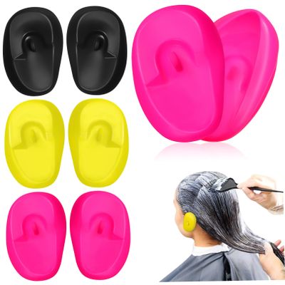 LALAFINA 6pcs Hair Dye Earmuffs for Salon Use Reusable Ear Protectors Covers for Hair Coloring and Shower