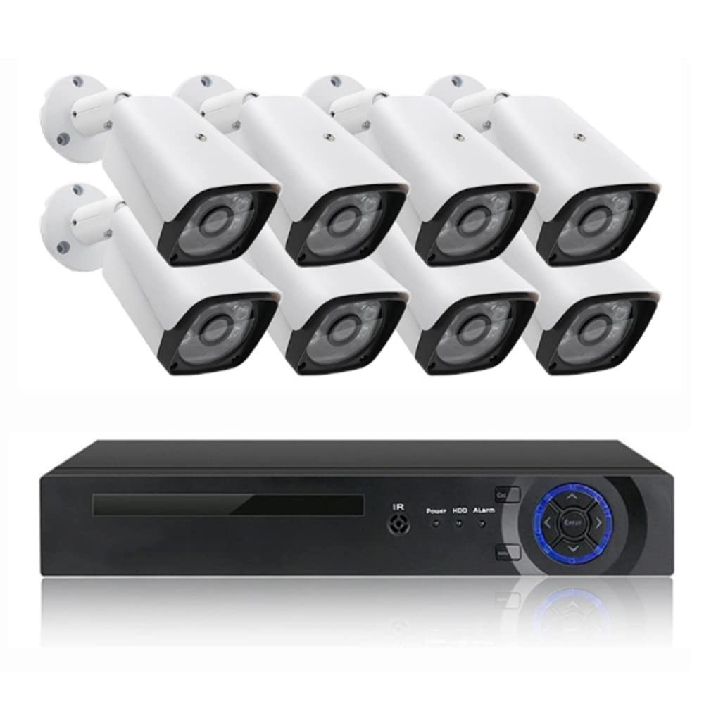 5MP POE Camera System with Audio, Home Security H.265 HD Cameras System with Night Vision, Motion Detection, Remote Viewing, Outdoor IP66 Weatherproof Surveillance NVR Kit (8CH)