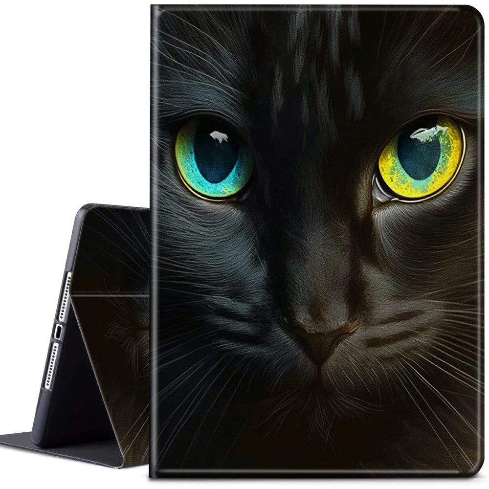 CGFGHHUY for Samsung Galaxy Tab A8 Case Galaxy Tab A8 10.5 Case 10.5 inch 2022 Release Tablet Lightweight Protective PU Leather Smart Stand Cover with Auto Wake Sleep - Cute Cat Black