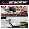 RED WOLF Braided Wire Cable Sleeve Split Wiring Sleeving 10 Feet - 1/2" Flexible Self-Wrap for Automotive Computer Cable Cord Management Cover Protector, Anti-Scratch High-Temperature Black view 4