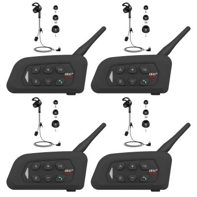 GaiRen Referee Communication System Sets, V4C Plus Referee Headsets with USB C Interface Right Earpiece for Volleyball Official Football Coach Crews Soccer Handball (4 Pack)