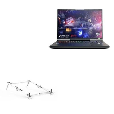 BoxWave Stand and Mount Compatible with CyberPowerPC Tracer VII Edge - Pocket Aluminum Stand 3-in-1, Portable Multi Angle Viewing Riser - Metallic Silver