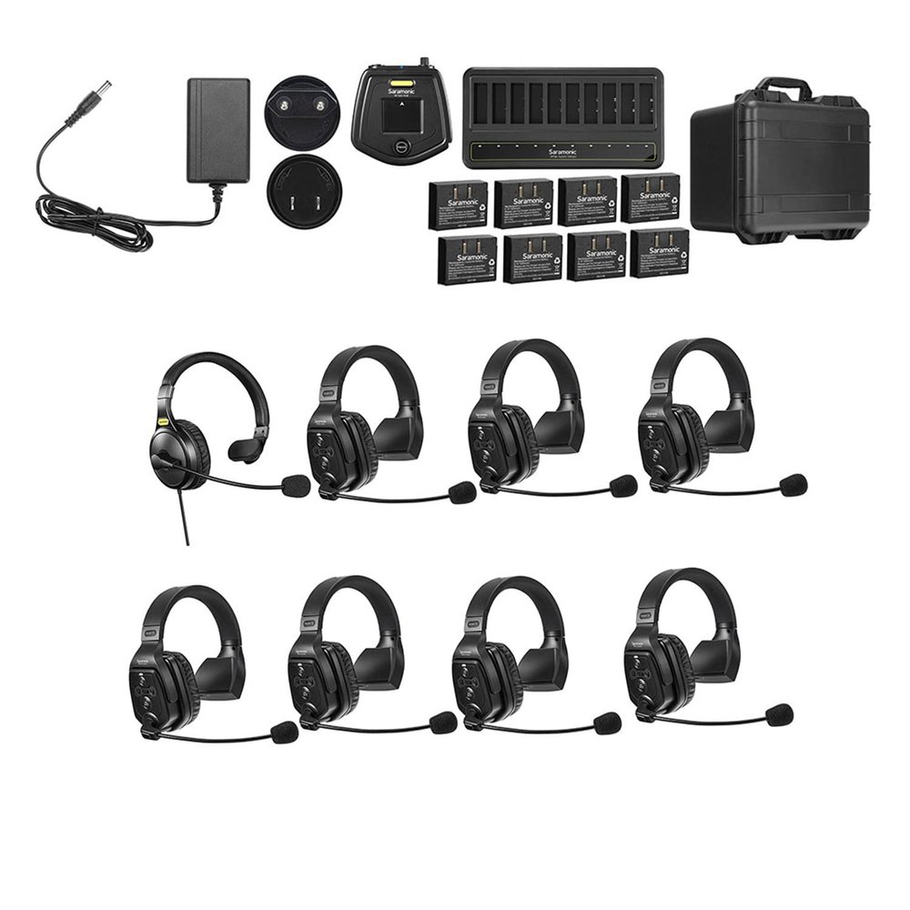 Saramonic WiTalk-WT8S Full Duplex Wireless Intercom Headset System 8-Person 1.9GHz Communication Intercom Headsets for Event Production Filming