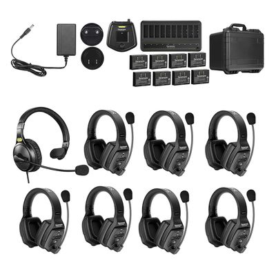 Saramonic WiTalk-WT8D | 8-Person Full-Duplex 1.9GHz Wireless Dual-Ear Headset Intercom System with Hub & Custom Hard Case