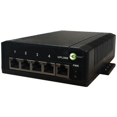 TP-SW5G-D+ - 5 Port Unmanaged Gigabit 802.3at PoE Network Switch, 46-58VDC Wire Term Input, 4X PoE Ports + 1x Uplink Port, Accepts 802.3bt PoE via Uplink Port