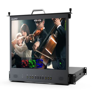 LILLIPUT RM-1731S 17.3" HDR and 3D LUTs Pullout Rackmount 3G-SDI/HDMI Monitor HDMI 2.0 In/Out, 3G-SDI In/Out