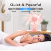 AaoLin USB Desk Fan, Small Fans with CVT Variable Speeds, Strong Cooling Airflow, Quiet Portable, Desktop Mini Personal Table Fan for Room, Home,Office, Bedroom, Pink view 3