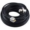 YOTENKO UHF PL259 Male to UHF SO239 Female Right Angle Bulkhead Mount RG58/U Cable 49.2 feet for Vehicle Car SUV Truck CB Radio Ham Radio Two Way Radio Amateur Radio view 1