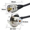YOTENKO UHF PL259 Male to UHF SO239 Female Right Angle Bulkhead Mount RG58/U Cable 49.2 feet for Vehicle Car SUV Truck CB Radio Ham Radio Two Way Radio Amateur Radio view 2