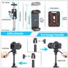 INNOREL Tripod Fluid Head Pan Tilt Head Mini Pan Metal Camera Video Tripod Head with 2 Arca Swiss Quick Release Plates, Handle, Magic Arm & Phone Clip for Video DSLR Cameras, Load up to 8.8lb/4kg, F10 view 4