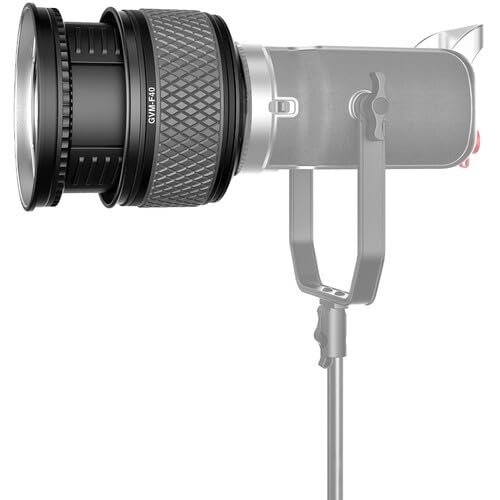 GVM F40 Fresnel Lens with Bowens Mount, Dual-Lens Design for COB Video Light, Continuous Output Lighting for Photography Filming, Lighting Shaping Tool for Video Recording