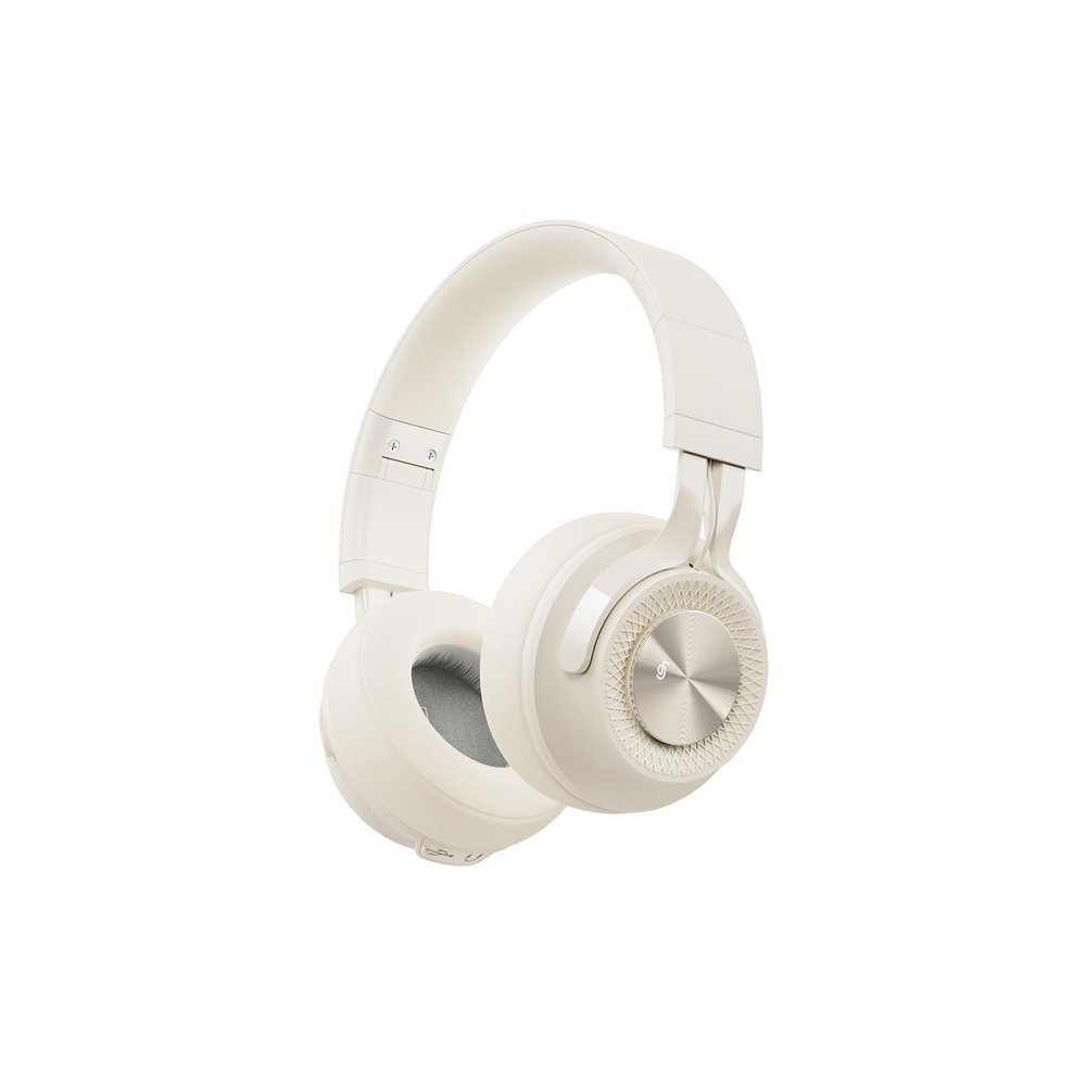 FINGERTIME Bluetooth Headphones Over-Ear, 60H Playtime and with Low Latency Wireless Headphones with Microphone, HiFi Stereo Foldable Lightweight Headset, Deep Bass for Home Office (Beige)