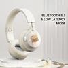 FINGERTIME Bluetooth Headphones Over-Ear, 60H Playtime and with Low Latency Wireless Headphones with Microphone, HiFi Stereo Foldable Lightweight Headset, Deep Bass for Home Office (Beige) view 4