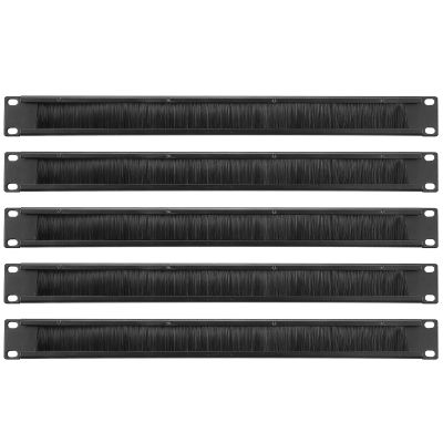 PATIKIL Brush Cable Manager 1U, 19 Inch, 5 Pack Horizontal Rack Mount Cable Management Strip Panel for Network Server Rack