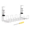 PATIKIL Cable Management Tray Under Desk, Wire Management Rack Wire Organizer Cable Organizers for Office Home, White view 1