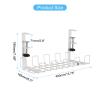 PATIKIL Cable Management Tray Under Desk, Wire Management Rack Wire Organizer Cable Organizers for Office Home, White view 2
