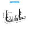 PATIKIL Cable Management Tray Under Desk, Wire Management Rack Wire Organizer Cable Organizers for Office Home, Black view 2