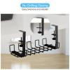 PATIKIL Cable Management Tray Under Desk, Wire Management Rack Wire Organizer Cable Organizers for Office Home, Black view 3