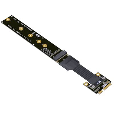 ADT-Link Mini-PCIe to M.2 NVMe Extension Cable for M.2 WiFi Slot to mPCIe Edge Extension (50cm, R64SF)