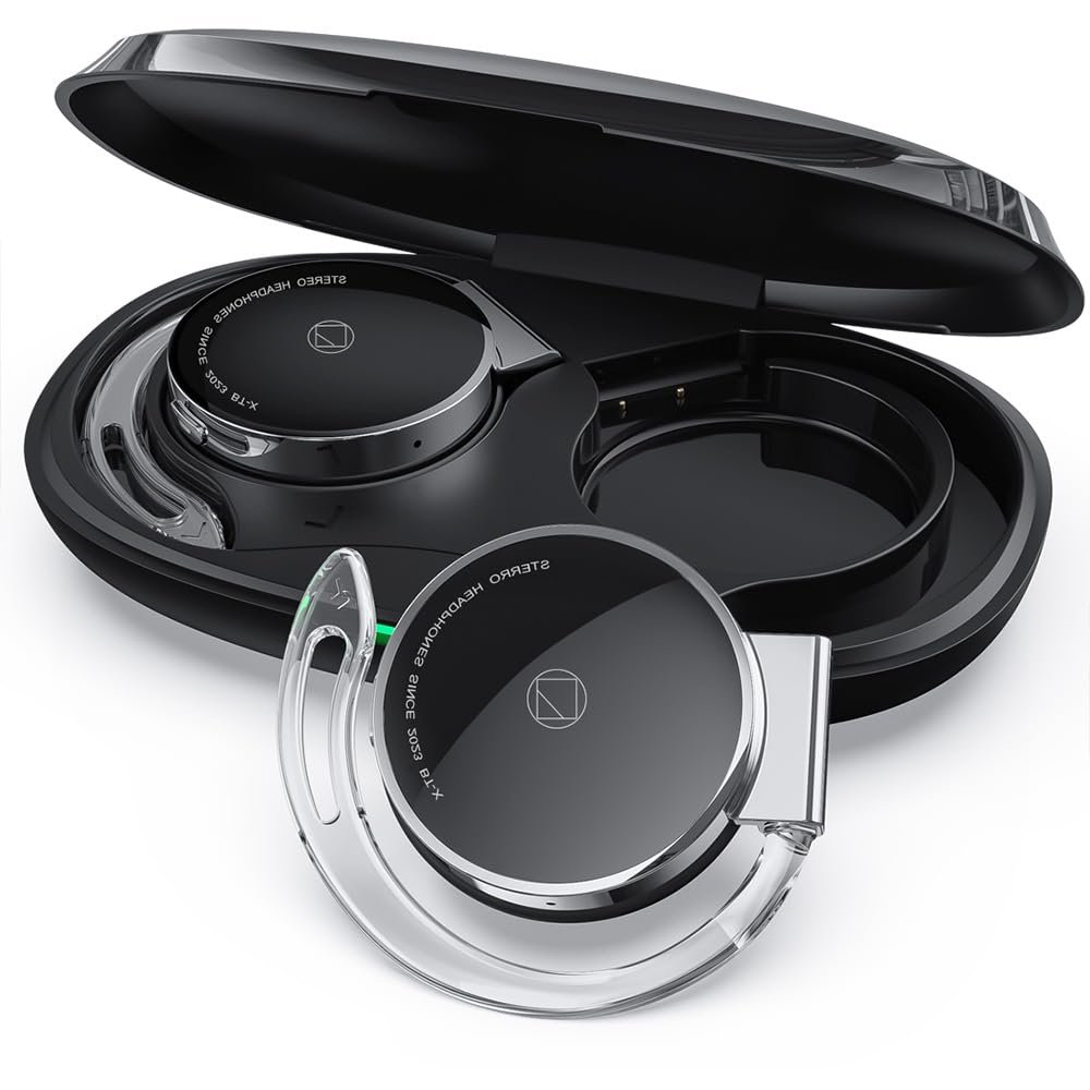 Micool Bluetooth Headphones V5.3, Open Ear Earphones Wireless with Earhooks, Clip-on Small Over-Ear Headphones, Sports Headphones Bluetooth with 4 Microphones, Noising Cancelling/Long Battery Life
