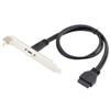 chenyang USB 3.0 Front Panel Header 19/20Pin Male to USB C Female Chassis Back Panel Port Extension Cable 0.4M with 12cm PCI-E Slot Bracket view 1