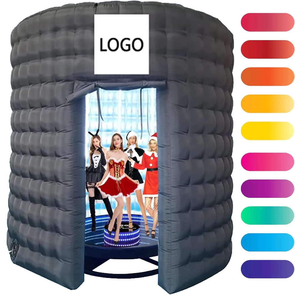 360 Inflatable Photo Booth 118inch/148 inch/158inch Inflatable Photo Booth LED Color Changing Customized Logo for 360 Photo Booth Machines Show Parties Wedding Photography