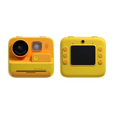 Multilingual Cameras Children's Polaroid Cameras Children's Cameras Printable Toy Gifts (Yellow+TFmemory Card16G)