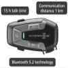 Interphone Cellularline, Intercom for Motorcycle with Bluetooth Communication, Model U-Com 6R, Up to 2 Riders, Distance 1 Km, Range 15 Hours, Compatible with OEM and GPS, Waterproof, Universal view 3