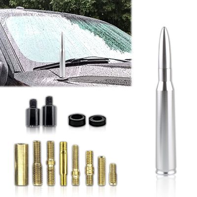Sodcay Pack-1 Car Truck Bullet Antenna, 5.5" Aluminum Short Antenna for GM Chevy Silverado 1500 2500 3500 HD Avalanche GMC Sierra 1500 2500 3500 Denali (Silver)
