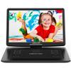 17.9" Portable DVD Player with Swivel Screen, Rechargeable Battery, Multiple Disc Formats, and Remote Control (Black) view 1
