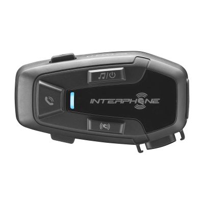 Interphone Cellularline, Intercom for Motorcycle with Bluetooth Communication, Model U-Com 7R, Up to 4 Riders, Distance 1 Km, Range 15 Hours, Compatible with OEM and GPS, Waterproof, Universal