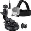 ASOCEA Action Camera Suction Cup Mount with Screw Compatible with Gopro Hero and Elastic Adjustable Head Strap Mount with AKASO EK7000 GoPro Hero view 1