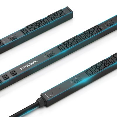 Apislogik Basic PDU - 0U Rack Mount w/ 44 Outlets -36  C13 & 6  C19 & 2  5-20R | 3 CB | 120/208V 30A (Derated to 24A) | Network Rack PDU | Industrial Power Strip w/ 9.8 FT Power Cord