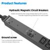Apislogik Basic PDU - 0U Rack Mount w/ 44 Outlets -36  C13 & 6  C19 & 2  5-20R | 3 CB | 120/208V 30A (Derated to 24A) | Network Rack PDU | Industrial Power Strip w/ 9.8 FT Power Cord view 3