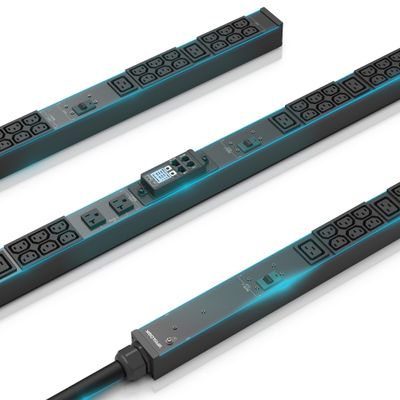 Apislogik Metered Rack PDU w/ 44 Outlets (36xC13 & 6xC19 & 2x5-20R) | 120/208V / 24A | Real-Time Remote Monitoring | 0U Rackmount Power Distribution | 9.8ft Cord