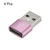 Rebower USB C Female to USB Male Adapters Type C to USB Converters[for Phone Tablet Computer] - Rose Gold/4 Pcs view 3