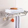Usknxiu Racks Storage Shelf, Wall Mounted Drying Rack, Stainless Steel Space Saving Towel Rack Collapsible Folding Clothes Drying Rack view 2